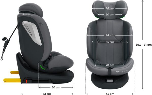 Autokreslini.lv | I-Grow 2 PLUS autokrēsliņš bērniem 40-150cm krāsa Grey bilde #23