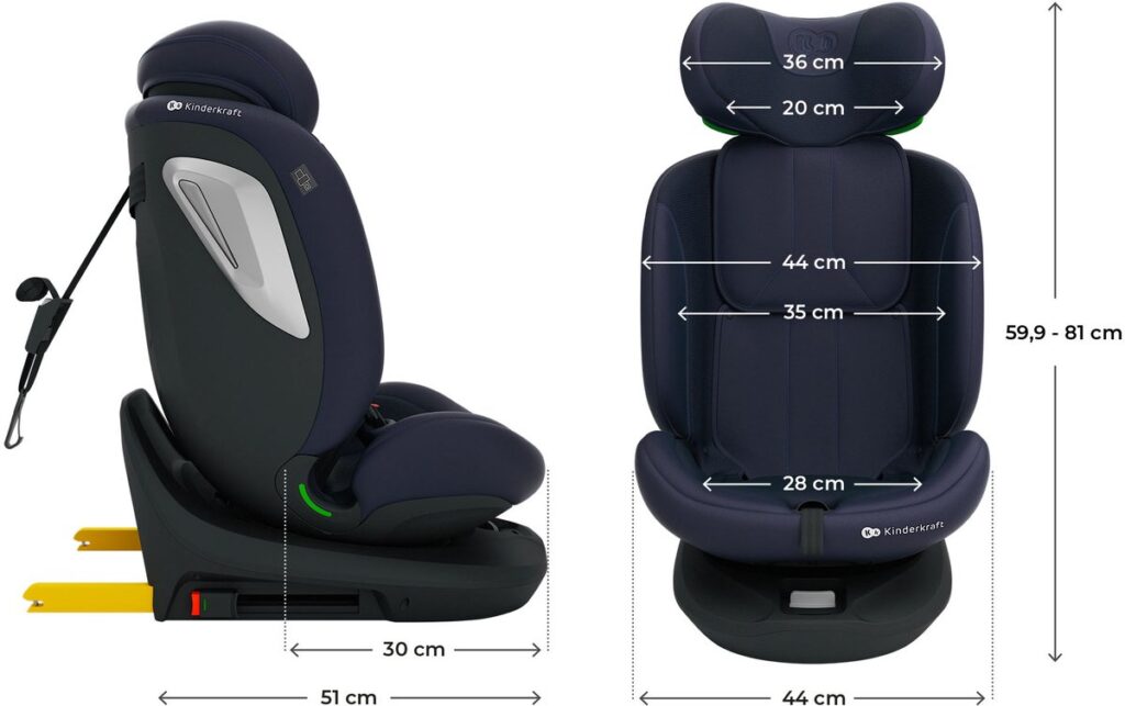 Kinderkraft I-Grow 2 PLUS autokrēsliņš bērniem 40-150cm krāsa Navy