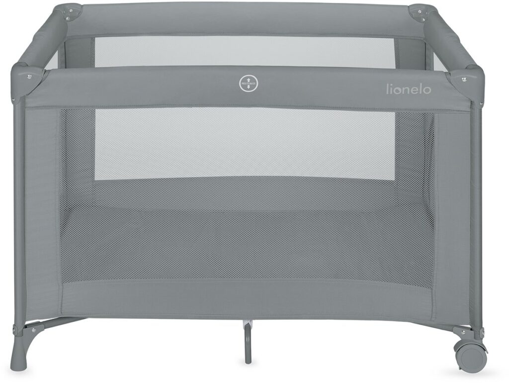 Lionelo AMELIE bērnu ceļojumu gulta 70x100cm krāsa Grey Concrete