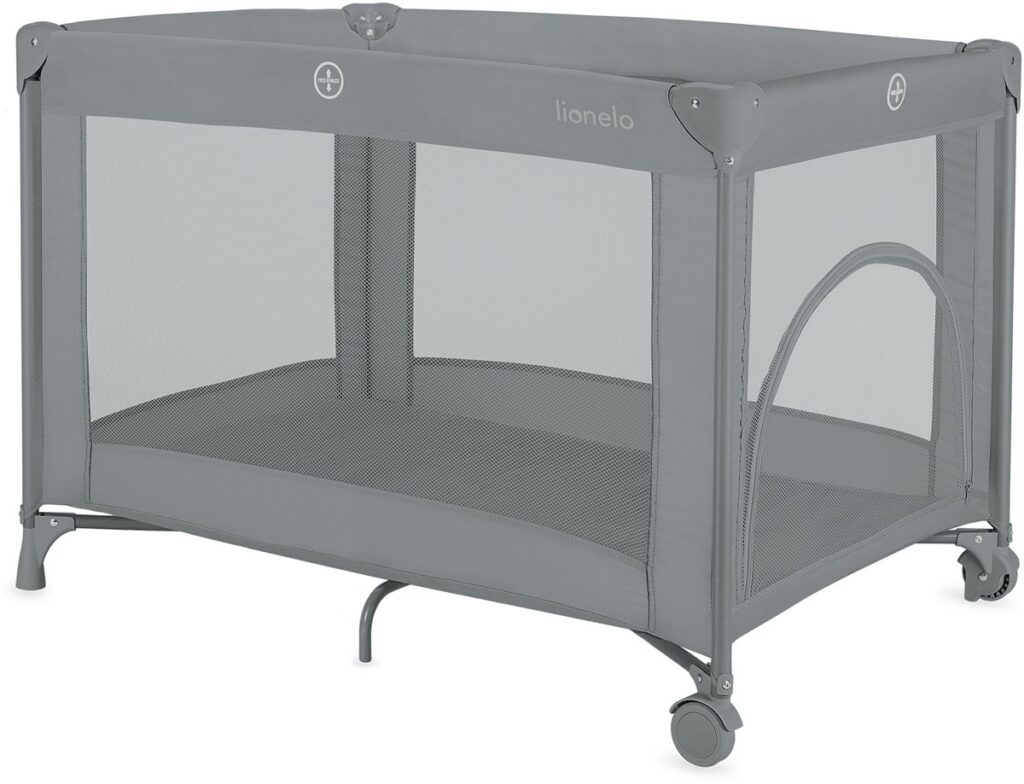 Lionelo AMELIE bērnu ceļojumu gulta 70x100cm krāsa Grey Concrete