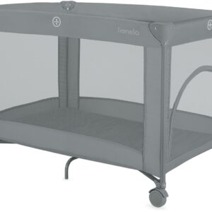 Lionelo AMELIE bērnu ceļojumu gulta 70x100cm krāsa Grey Concrete
