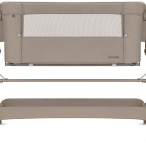 Lionelo LEONIE PLUS mazuļu gultiņa ar šūpošanās funkciju krāsa BEIGE TAUPE
