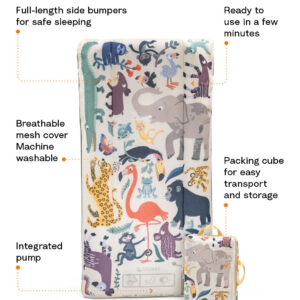 Stokke Jetkid Cloudsleeper ceļojumu matracis krāsa Animal Family
