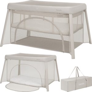 Lionelo MILA bērnu ceļojuma gultiņa krāsa BEIGE CREAM