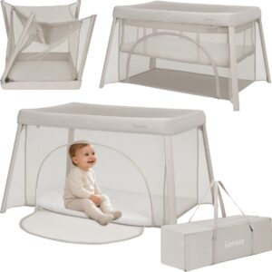 Lionelo MILA bērnu ceļojuma gultiņa krāsa BEIGE CREAM
