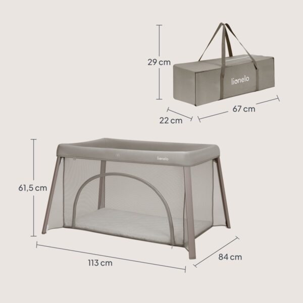 Autokreslini.lv | Mila ceļojuma gultiņa krāsa BEIGE TAUPE bilde #11