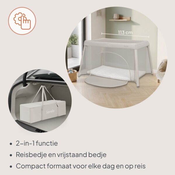 Autokreslini.lv | Mila ceļojuma gultiņa krāsa BEIGE CREAM bilde #31