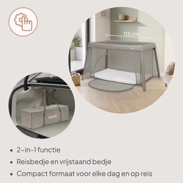 Autokreslini.lv | Mila ceļojuma gultiņa krāsa BEIGE TAUPE bilde #37