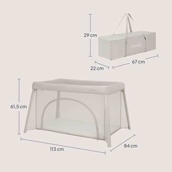 Autokreslini.lv | Mila ceļojuma gultiņa krāsa BEIGE CREAM bilde #7