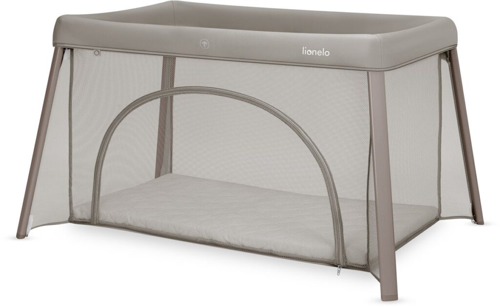 Lionelo MILA bērnu ceļojuma gultiņa krāsa BEIGE TAUPE