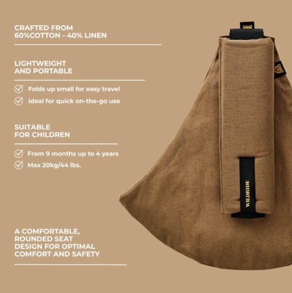 Autokreslini.lv | LINEN bērnu pārnēsāšanas soma krāsa Camel bilde #5