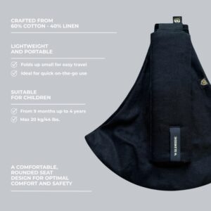 WILDRIDE LINEN bērnu pārnēsāšanas soma krāsa Black