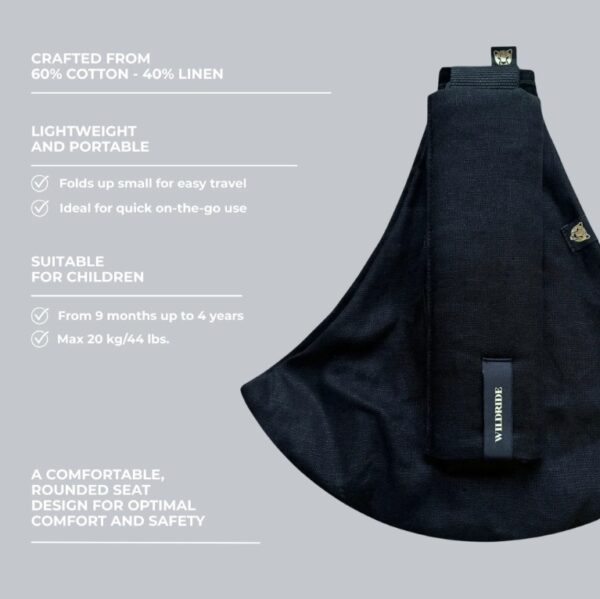 Autokreslini.lv | LINEN bērnu pārnēsāšanas soma krāsa Black bilde #5