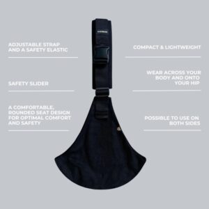 WILDRIDE LINEN bērnu pārnēsāšanas soma krāsa Black