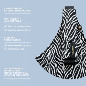 WILDRIDE PREMIUM bērnu pārnēsāšanas soma krāsa Black zebra