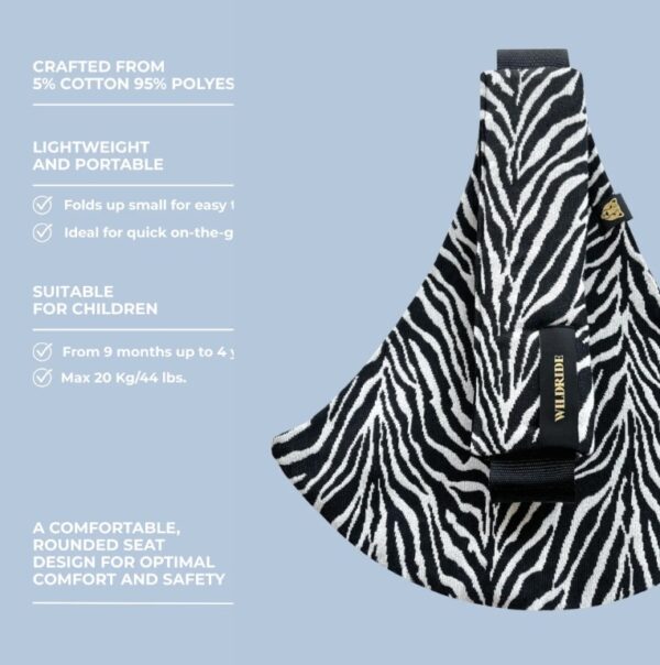 Autokreslini.lv | PREMIUM bērnu pārnēsāšanas soma krāsa Black zebra bilde #5