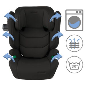 Kidwell TENDO Isofix autokrēsliņš bērniem 100-150cm krāsa Black