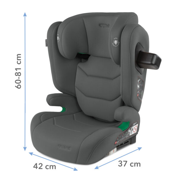 Autokreslini.lv | TENDO Isofix autokrēsliņš bērniem 100-150cm krāsa Grey bilde #17