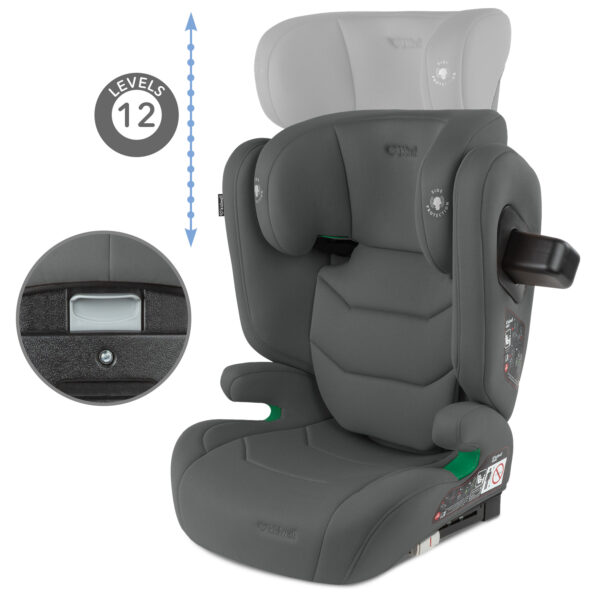 Autokreslini.lv | TENDO Isofix autokrēsliņš bērniem 100-150cm krāsa Grey bilde #15