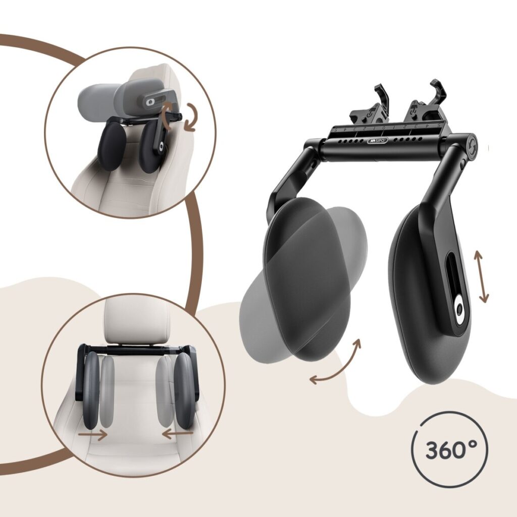 Sipo Adjustable Memory Foam Car Headrest galvas balsts automašīnā