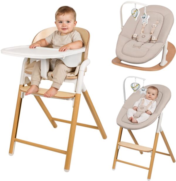 Autokreslini.lv | CELIA set barošanas krēsla komplekts bērniem krāsa WHITE NATURAL WOOD bilde #7