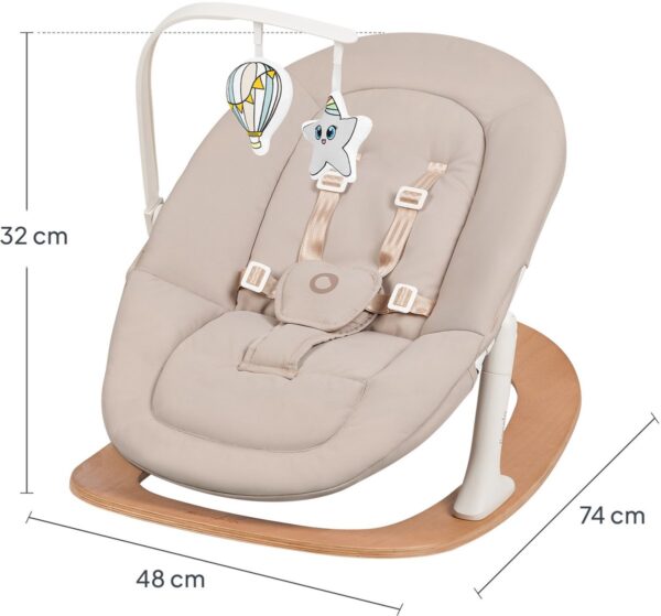 Lionelo CELIA set barošanas krēsla komplekts bērniem krāsa WHITE NATURAL WOOD