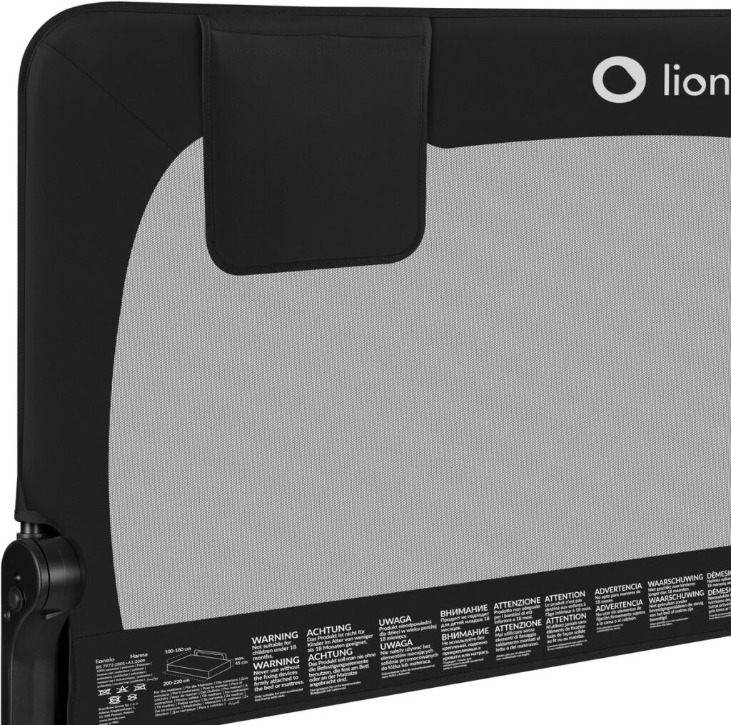 Lionelo HANNA gultas malas aizsargs bērniem krāsa BLACK ONYX