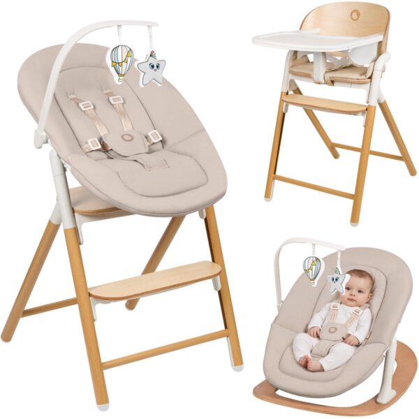 Autokreslini.lv | CELIA set barošanas krēsla komplekts bērniem krāsa WHITE NATURAL WOOD bilde #3