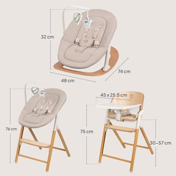 Autokreslini.lv | CELIA set barošanas krēsla komplekts bērniem krāsa WHITE NATURAL WOOD bilde #55