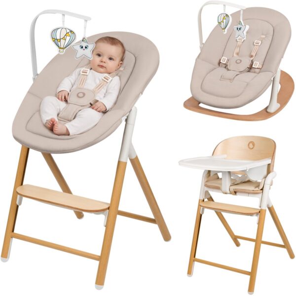 Autokreslini.lv | CELIA set barošanas krēsla komplekts bērniem krāsa WHITE NATURAL WOOD bilde #1