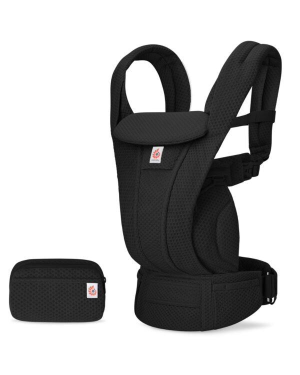 Autokreslini.lv | Omni Deluxe Mesh mazuļu ergosoma/ķengursoma krāsa Onyx Black bilde #3