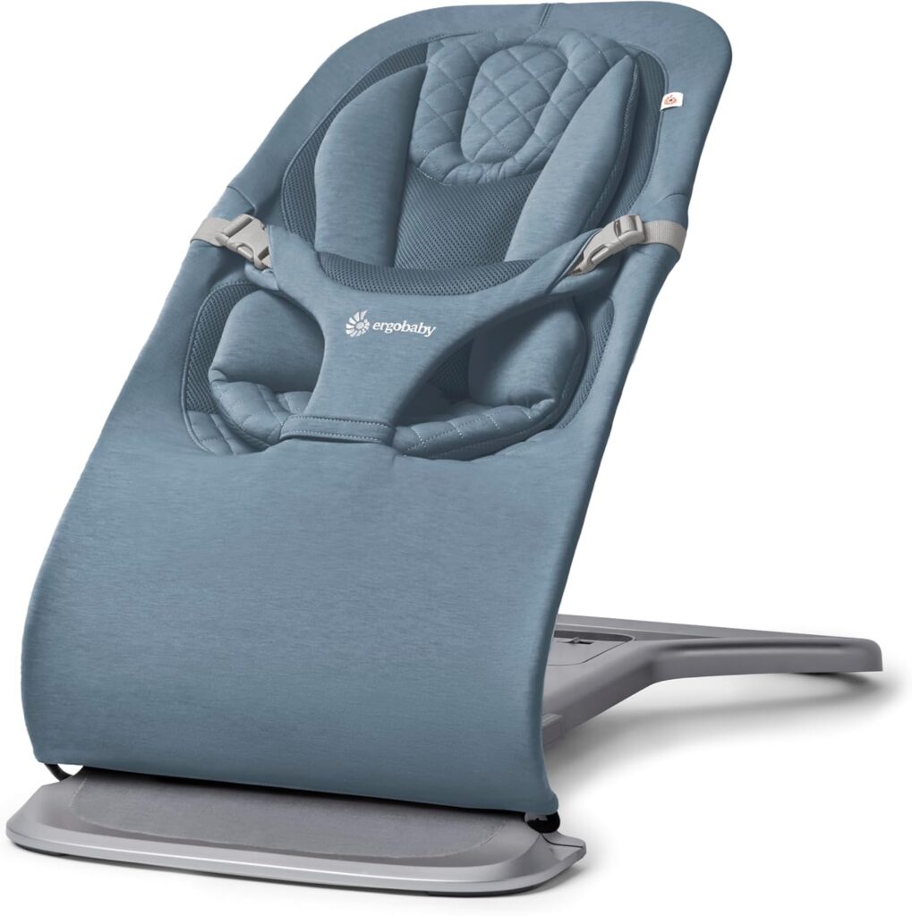 ERGOBABY Evolve Knit 3in1 šūpuļkrēsls mazuļiem krāsa Oxford Blue