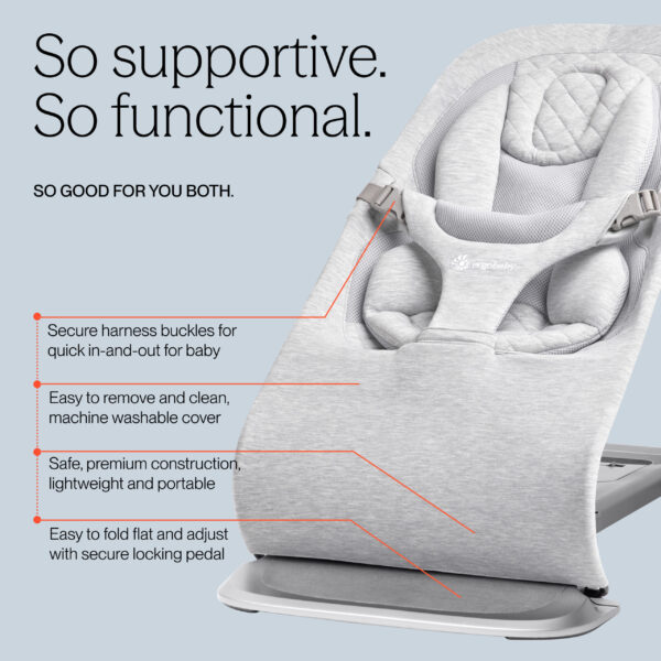 Autokreslini.lv | Evolve Soft Knit 3-in-1 šūpuļkrēsls mazuļiem krāsa Charcoal Grey bilde #15
