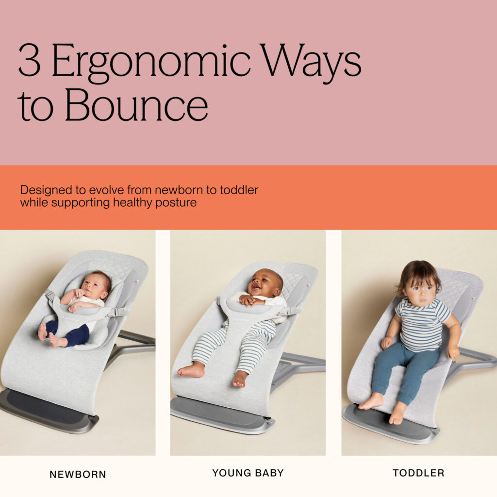 ERGOBABY Evolve Knit 3in1 šūpuļkrēsls mazuļiem krāsa Light Grey
