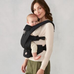 ERGOBABY Omni Deluxe Cotton mazuļu ergosoma/ķengursoma krāsa Onyx Black
