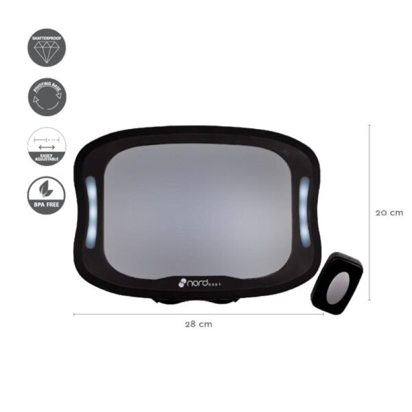 Autokreslini.lv | Back seat mirror with LED atpakaļskata spogulis mazuļiem ar LED apgaismojumu bilde #5