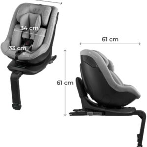 Kinderkraft I-Guard I-Size autokrēsliņš bērniem 40-105cm ar mazuļu ieliktni krāsa Grey