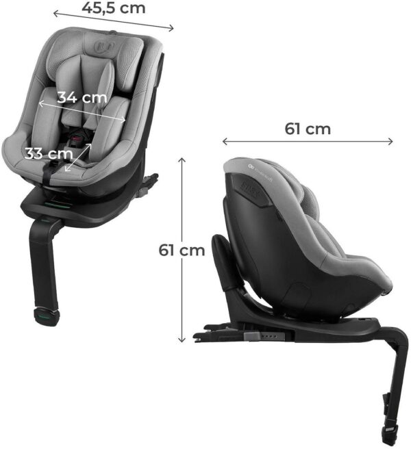 Kinderkraft I-Guard I-Size autokrēsliņš bērniem 40-105cm ar mazuļu ieliktni krāsa Grey