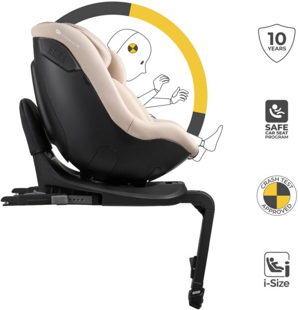 Kinderkraft I-Guard I-Size autokrēsliņš bērniem 40-105cm ar mazuļu ieliktni krāsa Beige