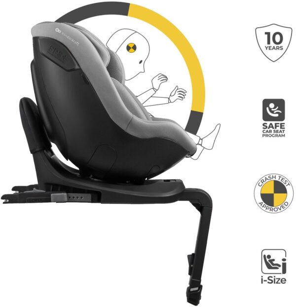 Kinderkraft I-Guard I-Size autokrēsliņš bērniem 40-105cm ar mazuļu ieliktni krāsa Grey