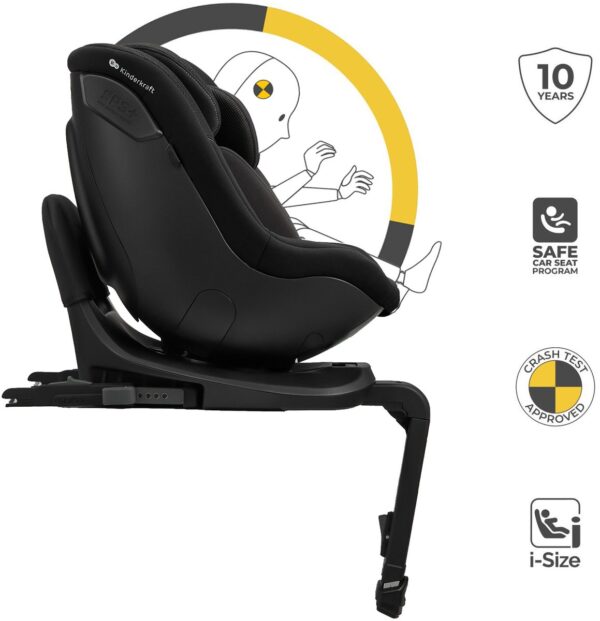 Kinderkraft I-Guard I-Size autokrēsliņš bērniem 40-105cm ar mazuļu ieliktni krāsa Black