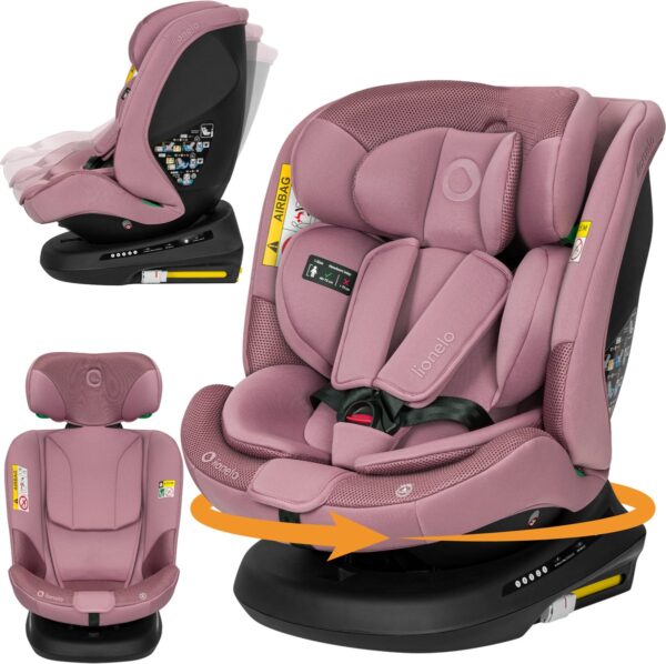 Lionelo Bastiaan PLUS autokrēsliņš bērniem 40-150cm krāsa Pink Mauve