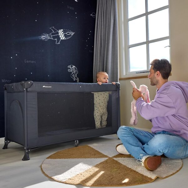 Autokreslini.lv | Travel Cot Sweet Dreams bērnu ceļojumu gultiņa krāsa Mineral Grey bilde #11