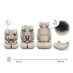 Kinderkraft Comfort UP 2 PLUS autokrēsliņš bērniem 76-150cm krāsa Beige