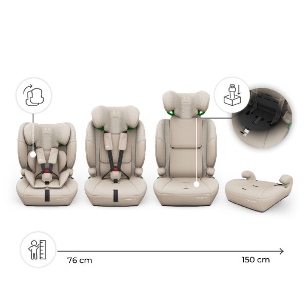 Kinderkraft Comfort UP 2 PLUS autokrēsliņš bērniem 76-150cm krāsa Beige