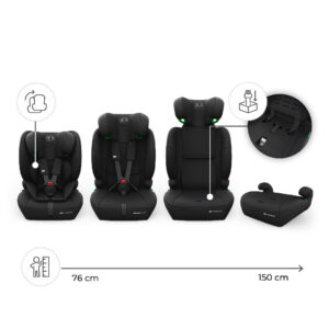 Kinderkraft Comfort UP 2 PLUS autokrēsliņš bērniem 76-150cm krāsa Black