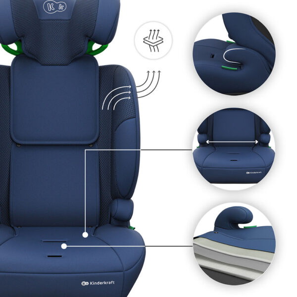 Kinderkraft Comfort UP 2 PLUS autokrēsliņš bērniem 76-150cm krāsa Navy