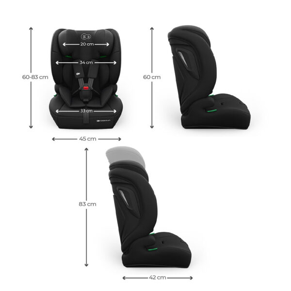 Kinderkraft Comfort UP 2 PLUS autokrēsliņš bērniem 76-150cm krāsa Black