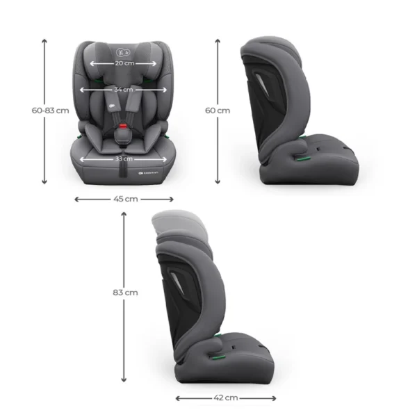 Kinderkraft Comfort UP 2 PLUS autokrēsliņš bērniem 76-150cm krāsa Grey