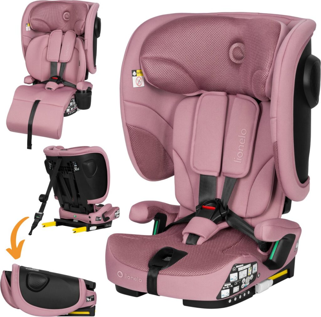 Lionelo Nelly I-Size salokāms autokrēsliņš bērniem 76-150cm krāsa Pink Mauve